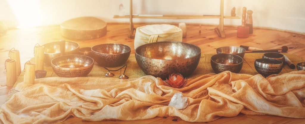 Beautiful tibetan bowl ready for meditative music